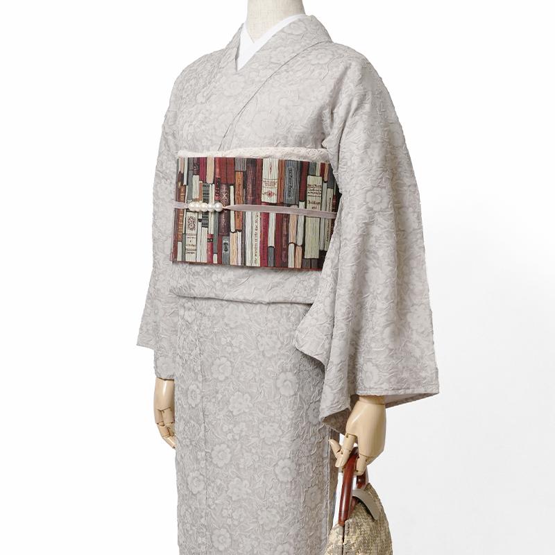 レース着物 オーガンジー フラワー グレー ニュアンスカラー レディース シフォン 浴衣 モダン 上品 シンプル 女性用 仕立上がり 単品 単衣の画像