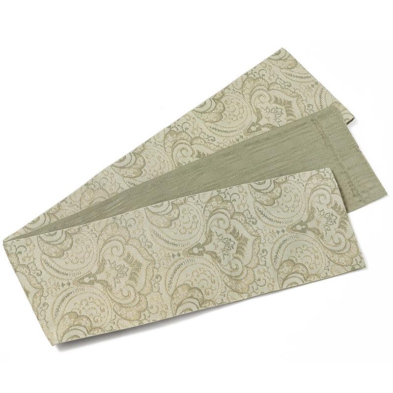 半幅帯 アラベスク ベージュ グレージュ シック モダン リバーシブル  