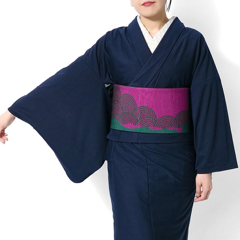 着物 ジャージ 無地 ネイビー 紺 ストレッチ リラックス 単衣 仕立て 