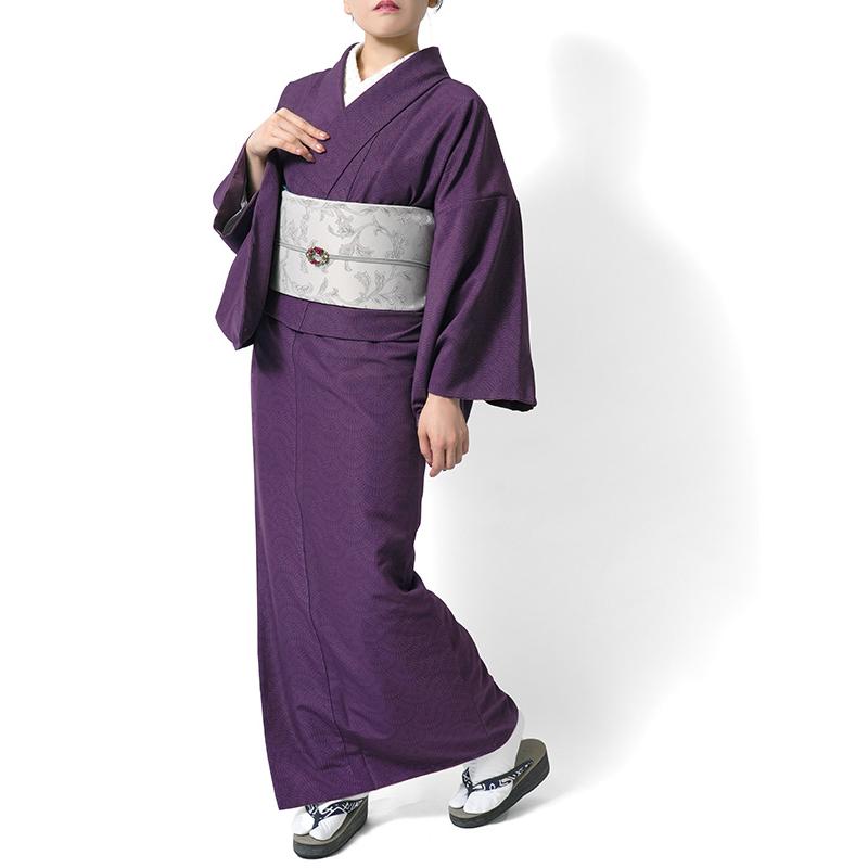 着物 紫 JAPAN MODE 扇模様 袷 洗える着物 仕立て上がり TEIJIN 着物 紫 JAPAN MODE 扇模様 袷 洗える着物 仕立て上がり TEIJIN