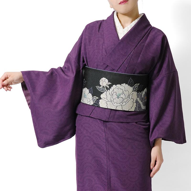 着物 紫 JAPAN MODE 扇模様 袷 洗える着物 仕立て上がり TEIJIN 着物 紫 JAPAN MODE 扇模様 袷 洗える着物 仕立て上がり TEIJIN