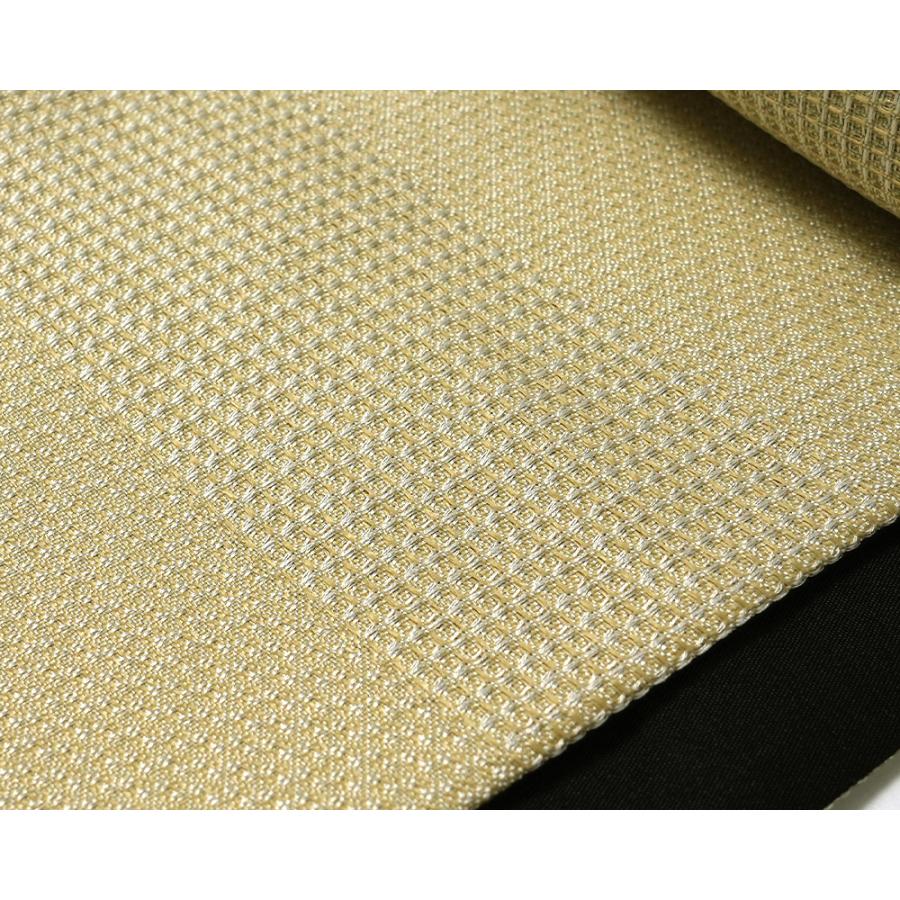 半幅帯 桐生織 ベージュ 生成り ブラウン レトロ シック リバーシブル