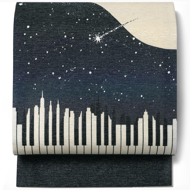京袋帯 召しませ花 Mid Blue Piano ミッドブルーピアノ 星空 夜空 黒