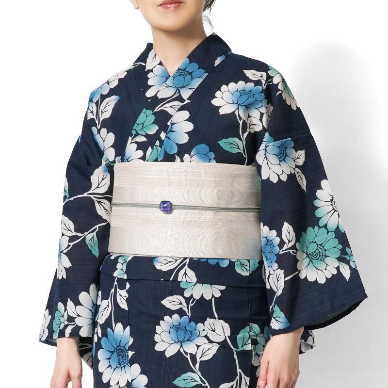 浴衣 向日葵 紺 グラデーション 注染風 花 ひまわり ポリエステル