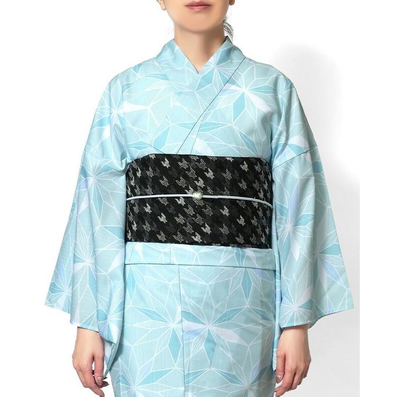 兵児帯 スパークル千鳥 大人 ベージュ ブラック 千鳥格子 幾何学