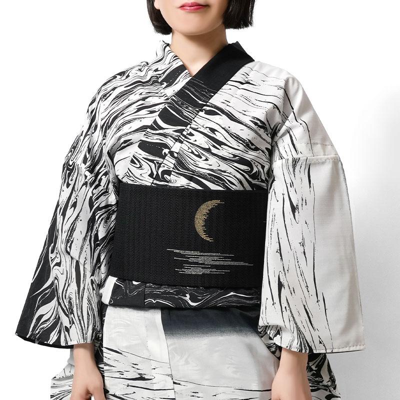 浴衣 JUNKO KOSHINO セオアルファ 墨流し 白 黒 モノトーン 浴衣 JUNKO KOSHINO セオアルファ 墨流し 白 黒 モノトーン