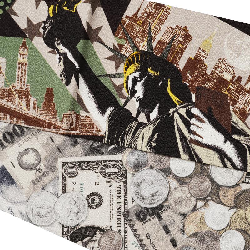 半幅帯 WAKKA アメリカンドリーム 自由の女神 街 硬貨 紙幣 コイン 