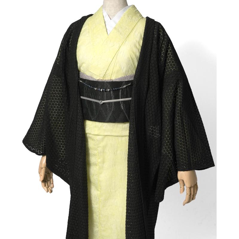 軽装帯 紗 紬 白 黒 シンプル 古典柄 お太鼓 作り帯 仕立て上がり 付帯