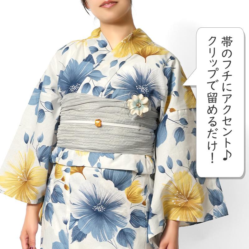 花飾り クリップ 帯飾り スカーフ留め コサージュ 帯留め 髪飾り ヘア