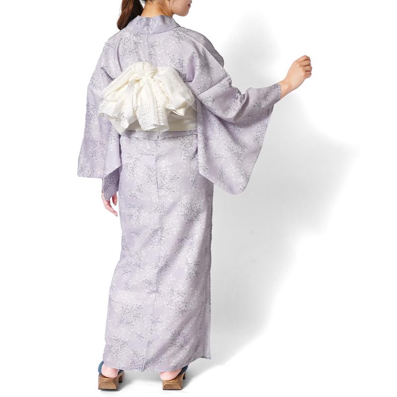 浴衣 カスミソウ 紫 花 レディース ボタニカル フェミニン モダン 上品