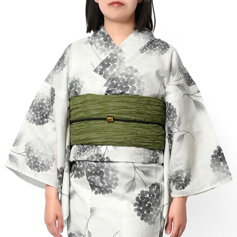 浴衣 紫陽花 オフ白 グレー セパレート 二部式 モノトーン 花