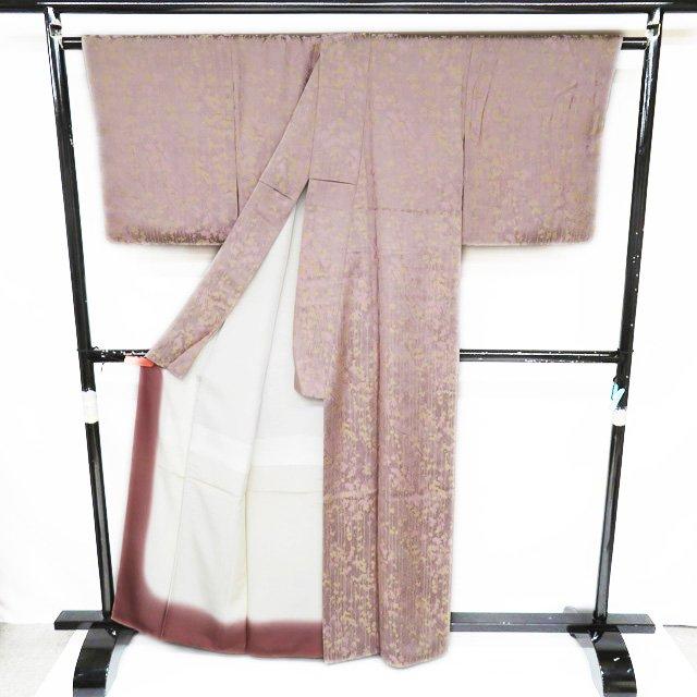 お召し 御召 着物 中古 正絹 袷 カジュアル 梅模様 薄柿色 多色 身丈163cm 裄66cm L きもの北條 お得 A1001-3 お召し 御召 着物 中古 正絹 袷 カジュアル 梅模様 薄柿色 多色 身丈
