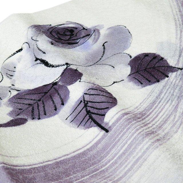 名古屋帯 なごや帯 中古 正絹 カジュアル 仕立て上がり 花の図 バラ  