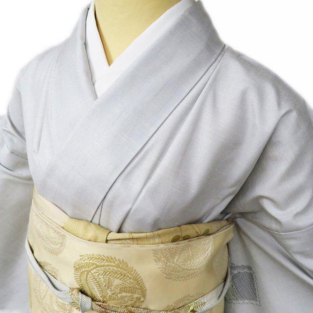 紬 着物 中古 正絹 単衣 セミフォーマル 蚊絣模様 白鼠色 身丈156cm 裄64cm M きもの北條 A1003-8 紬 着物 中古 正絹 単衣 セミフォーマル 蚊絣模様 白鼠色 身丈156cm 裄