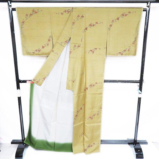 白山紬 着物 中古 正絹 単衣 セミフォーマル 縦縞模様 黒色 濃緑色 身丈168cm 裄70cm L トール きもの北條 A985-12 白山紬 着物 中古 正絹 単衣 セミフォーマル 縦縞模様 黒色 濃緑色