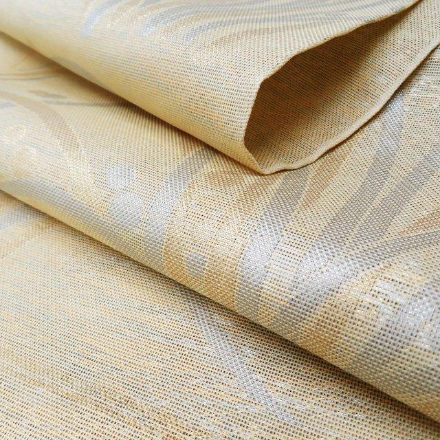 夏物 袋帯 中古 リサイクル 正絹 紗 フォーマル 仕立て上がり 全通 落款 露芝草文様 枯色 金銀 きもの北條 A1009-20 夏物 袋帯 中古 リサイクル 正絹 紗 フォーマル 仕立て上がり 全通