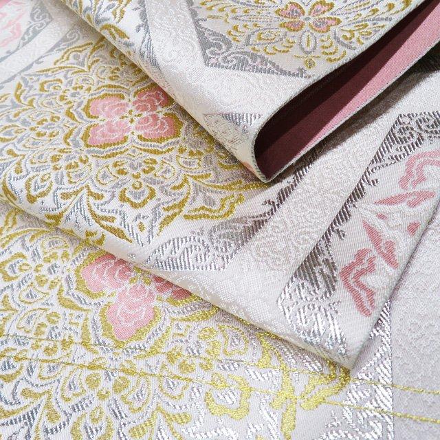 開き名古屋帯 なごや帯 中古 リサイクル 正絹 仕立て上がり 双美 本場  