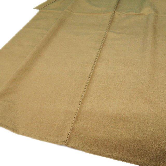 特選 男物 着物 正絹 中古 単衣 本場 塩沢 ラベル付き 朽葉色 身丈