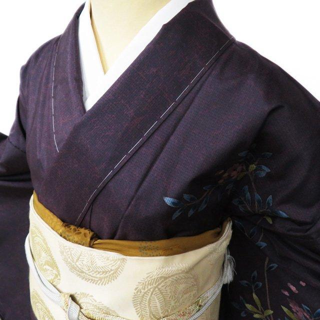 大島紬 着物 未使用 正絹 袷 セミフォーマル 友禅作家 頼田勉 落款 花