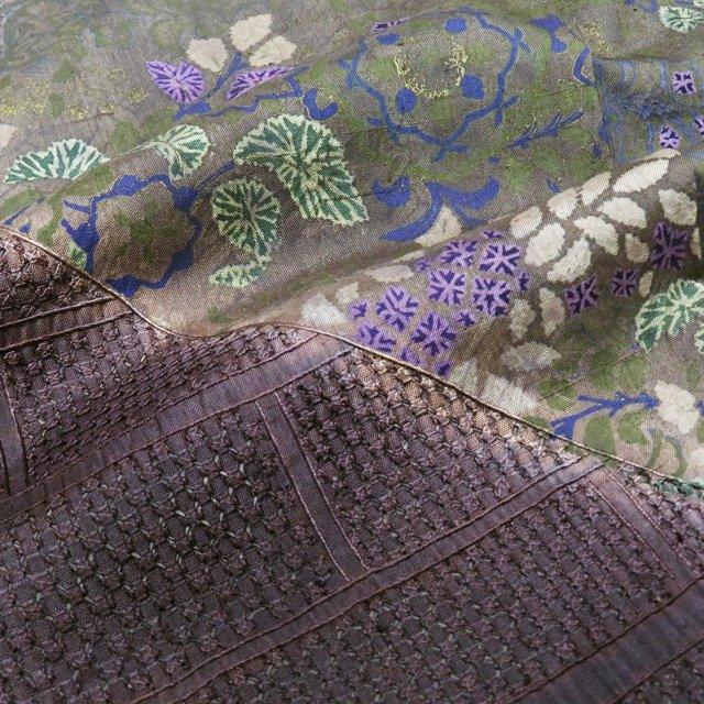 特選 訪問着 着物 未使用 正絹 袷 汕頭刺繍 スワトウ 花模様 焦