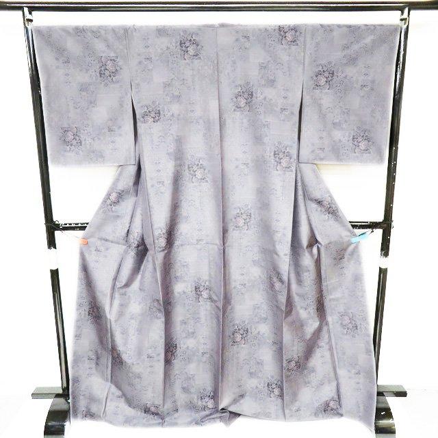 特選　大島紬 着物 未使用 正絹 袷 カジュアル 花模様 半色 多色 身丈171.5cm 裄68.5cm L トール ワイド きもの北條 A1024-3の画像