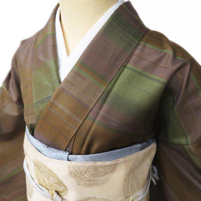 紬地 着物 中古 正絹 袷 セミフォーマル 茶系色 多色 身丈153.5cm 裄62.5cm SA きもの北條 A1028-2 紬地 着物 中古 正絹 袷 セミフォーマル 茶系色 多色 身丈153.5cm 裄