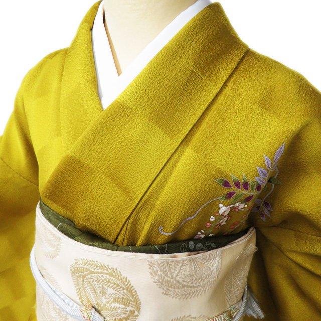 訪問着 襦袢 2点セット 着物 中古 リサイクル 正絹 作家物 金彩 桜模様 