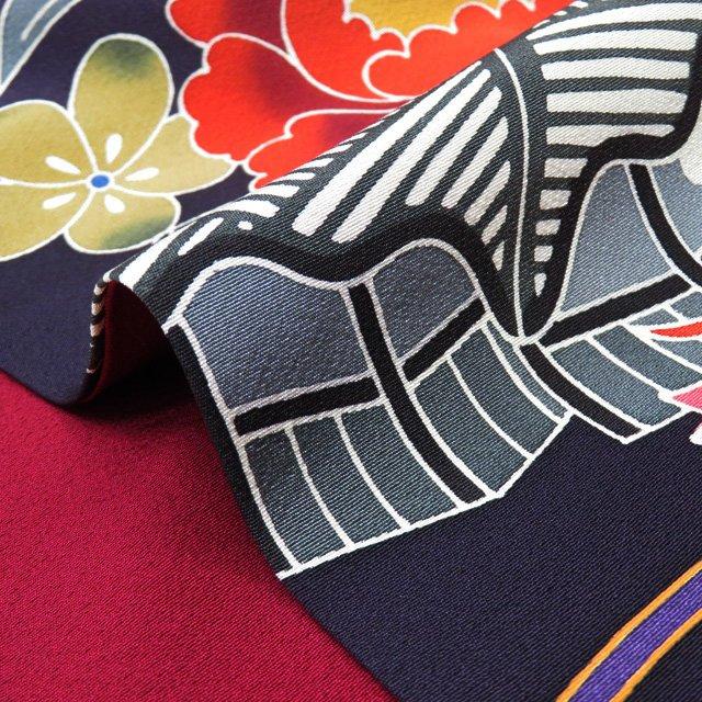 特選 振袖 着物 中古 リサイクル 正絹 加賀 落款 花模様 鴛鴦 流水 真紅色 多色 身丈163cm 裄70cm L ワイド きもの北條 A1030-11 特選 振袖 着物 中古 リサイクル 正絹 加賀 落款 花模様 鴛鴦 流水 真