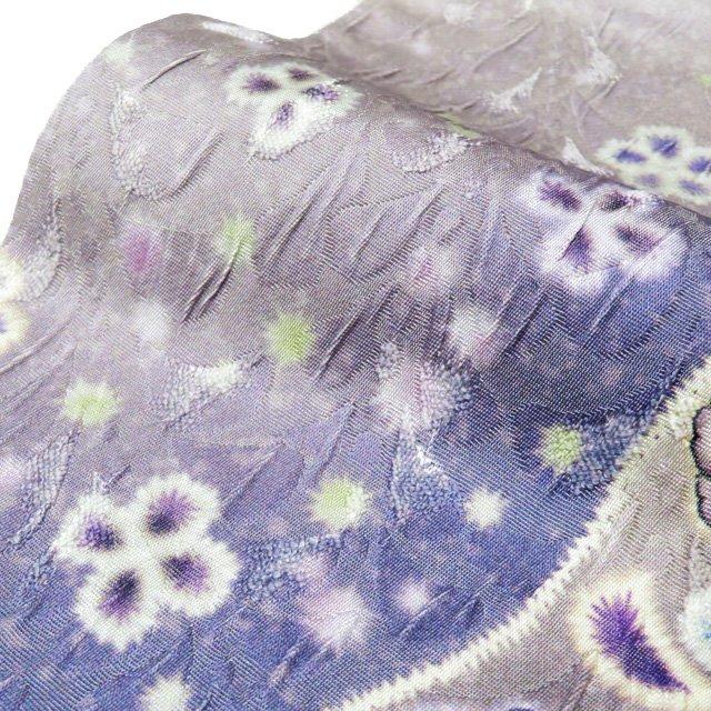 美品 袋帯 辻が花 薄紫 長さ4m31cm フォーマル お洒落 袋帯 中古 リサイクル 正絹 セミフォーマル 仕立て上がり 全通 辻が花