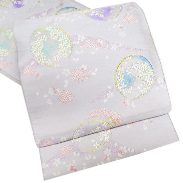 袋帯 中古 リサイクル 正絹 フォーマル 仕立て上がり 六通 花模様 花  