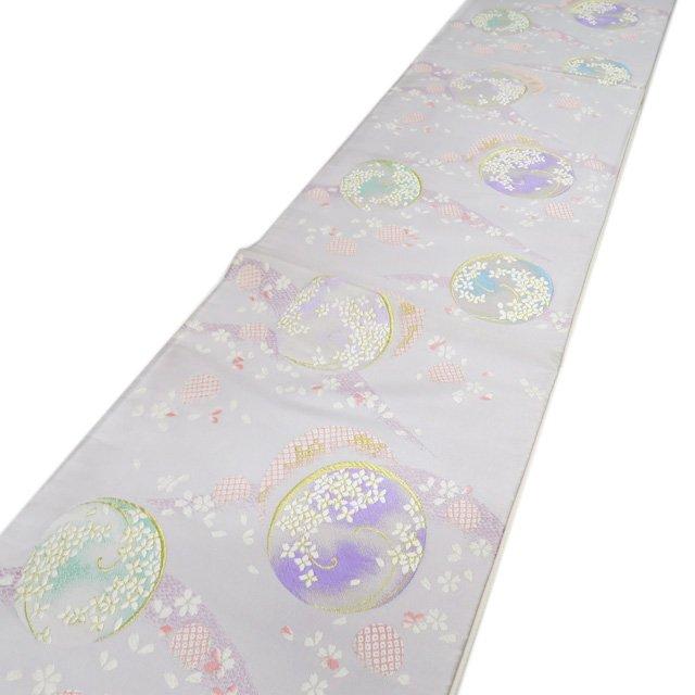 袋帯 中古 リサイクル 正絹 フォーマル 仕立て上がり 六通 花模様 花四季譜 白菫色 多色 金 きもの北條 A1033-16 袋帯 中古 リサイクル 正絹 フォーマル 仕立て上がり 六通 花模様 花