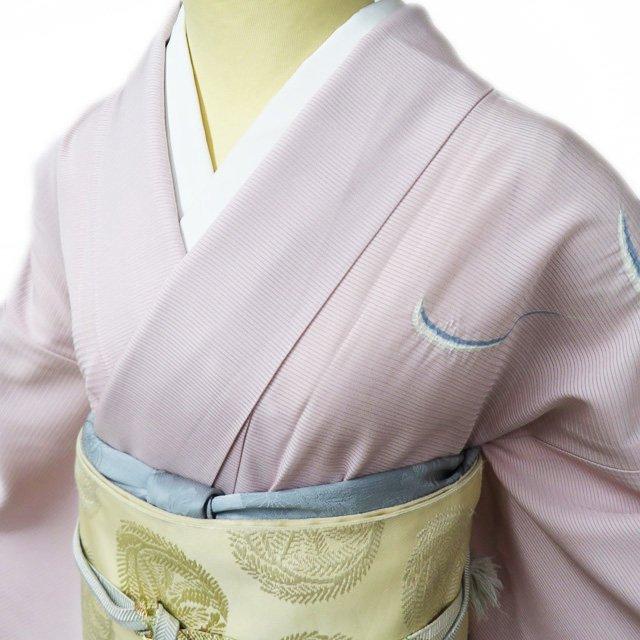 夏物 付け下げ 付下げ 訪問着 着物 中古 正絹 絽 滝泰 落款 反端付き 絞り 淡紅色 身丈163cm 裄67cm L きもの北條 A1038-6 夏物 付け下げ 付下げ 訪問着 着物 中古 正絹 絽 滝泰 落款 反端付き