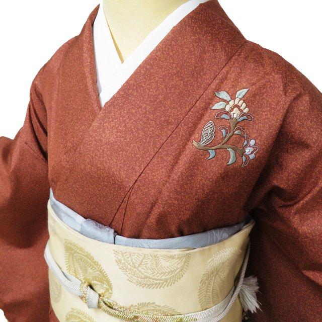 本場 大島紬 着物 中古 袷 セミフォーマル ラベル付き 汕頭刺繍
