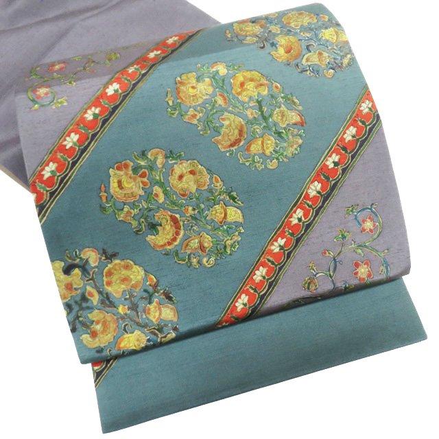 袋帯 中古 リサイクル 正絹 紬地 カジュアル 仕立て上がり お太鼓柄  