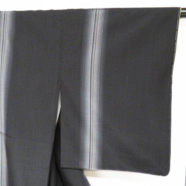 紬 着物 未使用 正絹 袷 カジュアル 墨色 多色 身丈160cm 裄63cm M