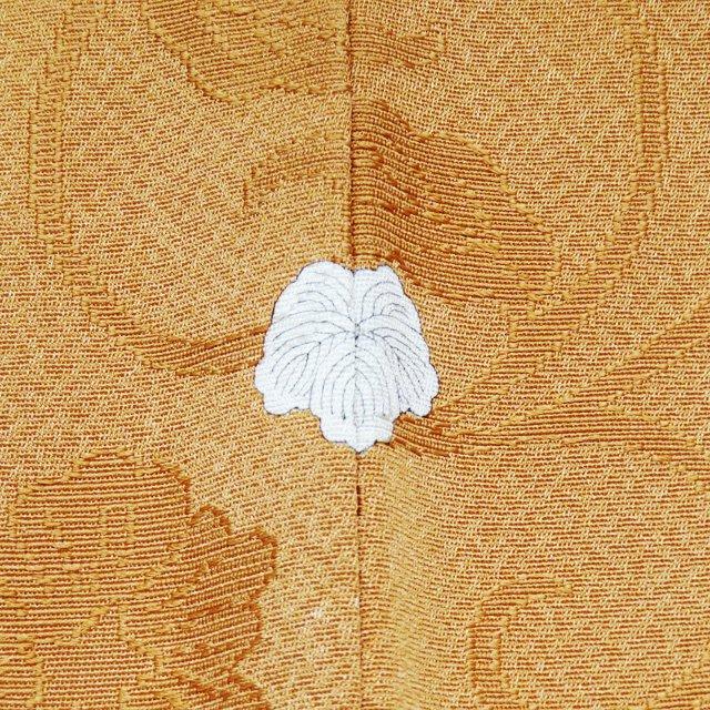 色無地 着物 中古 正絹 袷 フォーマル 紋付き 地模様 花唐草模様 赤 