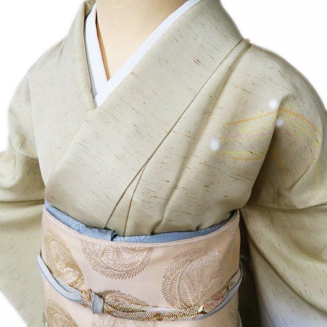 ぜんまい紬 着物 中古 正絹 単衣 セミフォーマル 蛍ぼかしの図 淡黄色 多色 身丈162cm 裄64.5cm M きもの北條 A1060-21 ぜんまい紬 着物 中古 単衣 正絹 セミフォーマル 蛍ぼかしの図 淡黄色