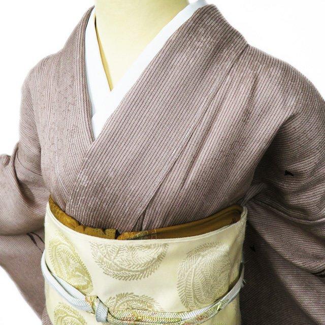 夏物 紗　付下げ 付け下げ 訪問着 着物 未使用 正絹 地模様 白茶色 焦茶色 身丈162.5cm 裄67cm M きもの北條 A1061-7 夏物 紗 付下げ 付け下げ 訪問着 着物 未使用 正絹 地模様 白茶色 焦
