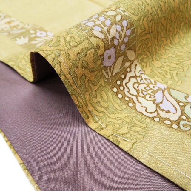 紬　正絹　かなりお洒落☆ 処分価格 リサイクル着物】紬 正絹 Sランク 身丈165cm 裄丈65cm 相済茶色