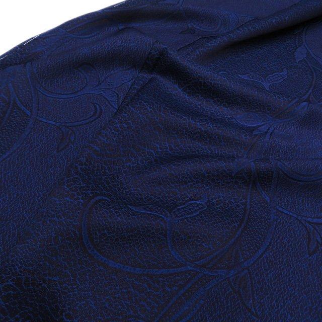 特選 本藍 御召し 色無地 着物 未使用 正絹 袷 カジュアル 紋なし 地