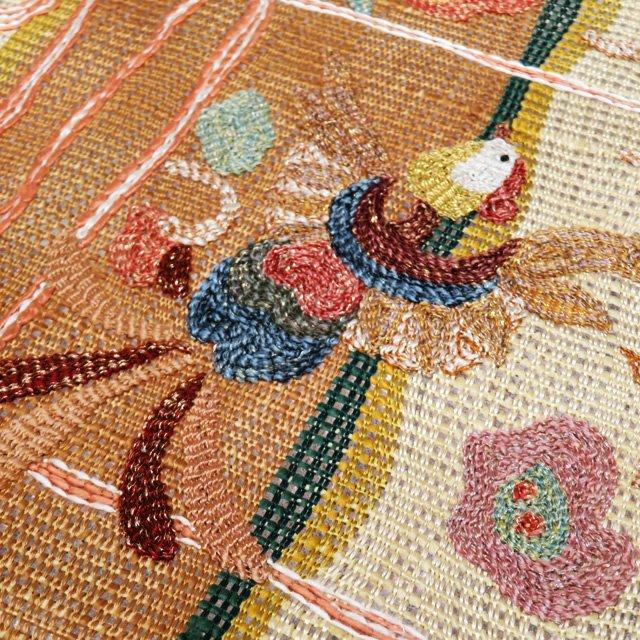 袋帯 中古 リサイクル 正絹 カジュアル 仕立て上がり お太鼓柄 刺繍