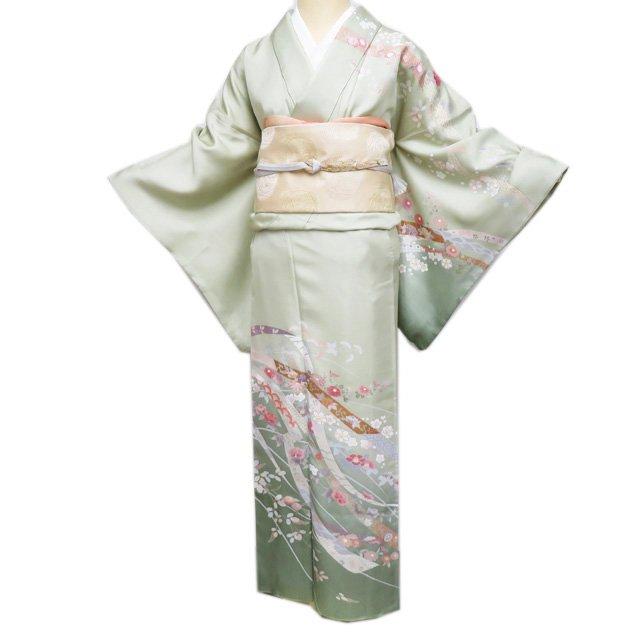 正絹 訪問着 着物 A1074