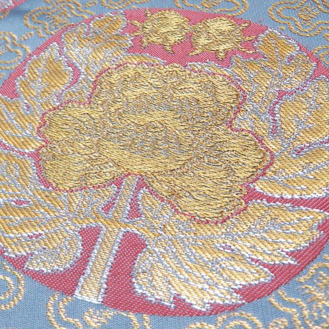 袋帯 中古 リサイクル 正絹 全通 龍村晋 陽明間道錦 反端付 A1076-8