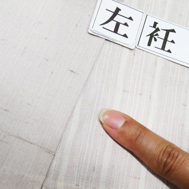 紬 着物 中古 正絹 袷 カジュアル 砂色 身丈162cm 裄66.5cm M きもの  