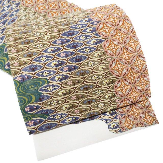 袋帯 中古 リサイクル 正絹 フォーマル 仕立て上がり 全通 明綴れ 花  