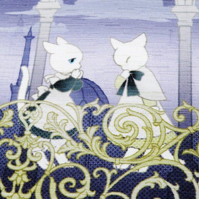 特選 半幅帯 未使用 正絹 カジュアル 仕立て上がり 全通 WA・KKA 空中  