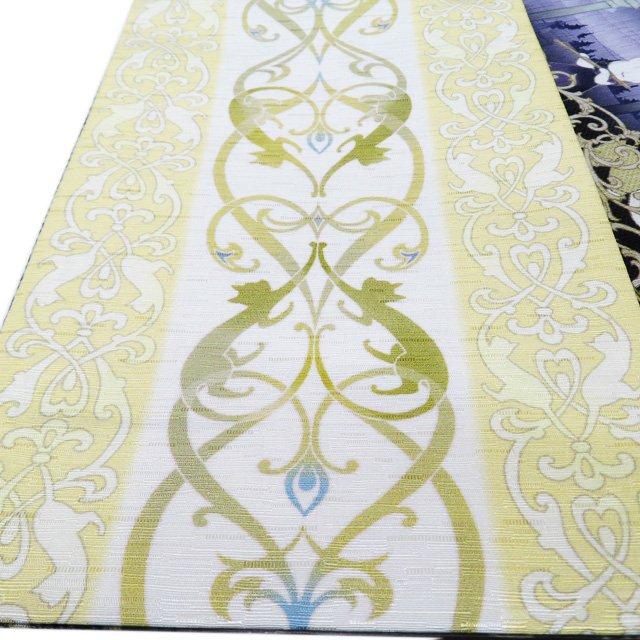 特選 半幅帯 未使用 正絹 カジュアル 仕立て上がり 全通 WA・KKA 空中  