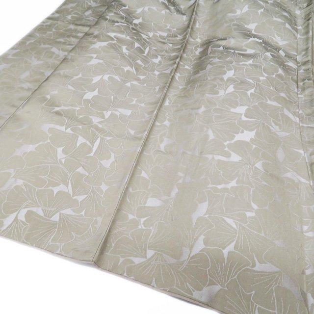 特選 永治屋清左衛門 御召し 着物 中古 正絹 袷 カジュアル 銀杏 薄い  