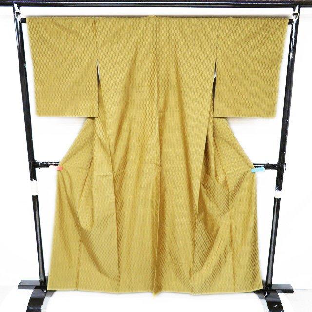 特選 黄八丈 着物 中古 正絹 カジュアル 山下八百子 小大丸扱い たとう