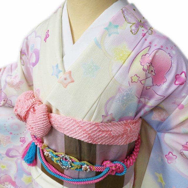 振袖 着物 中古 ポリ サンリオ キキララ Little twin stars パステルカラー 多色 身丈172cm 裄68.5cm L トール きもの北條 A1085-2 a1085-2_7.jpg